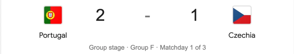 โปรตุเกส vs สาธารณรัฐเช็ก